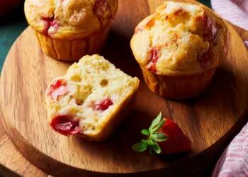 strawberry muffins recipe featured