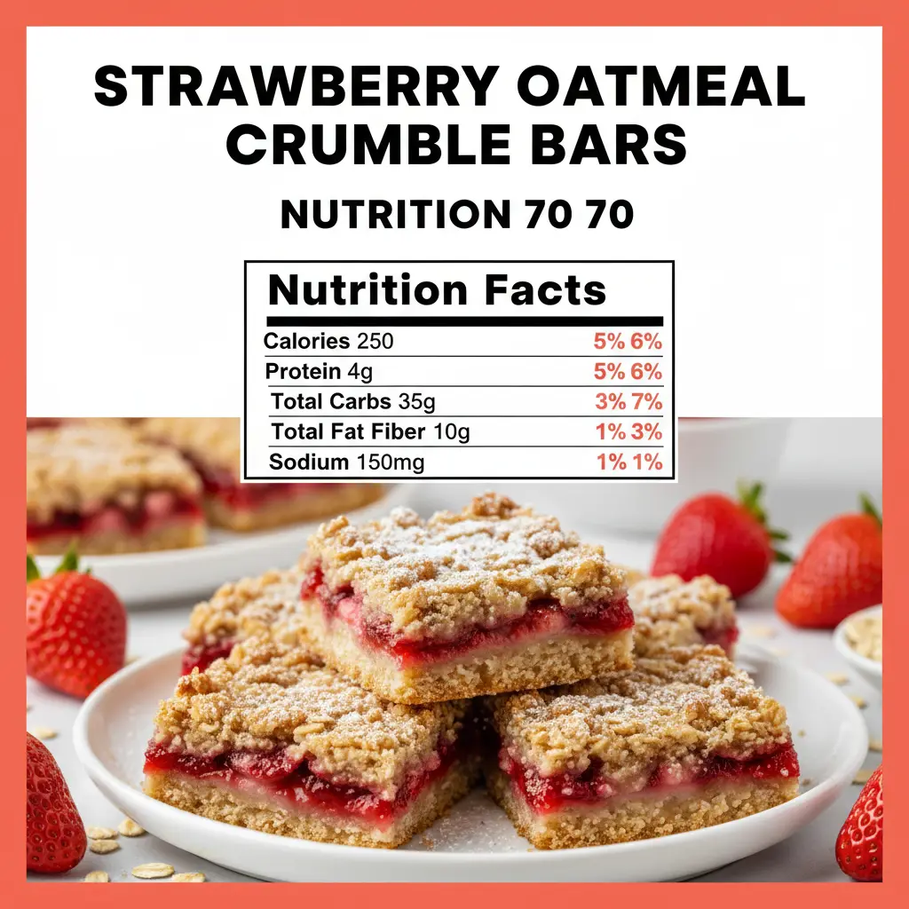 strawberry oatmeal crumble bars recipe nutritional information