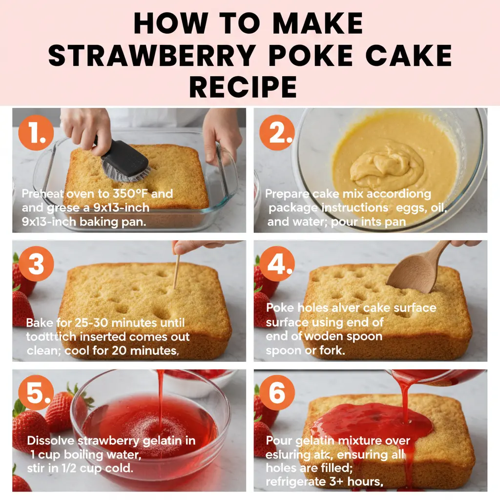 How to make strawberry poke cake recipe