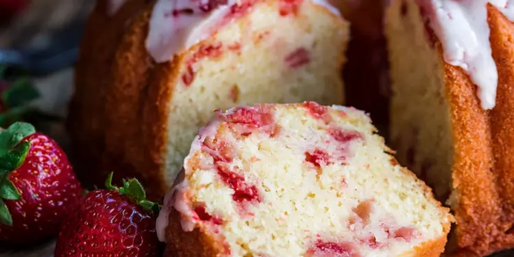 strawberry pound cake recipe featured