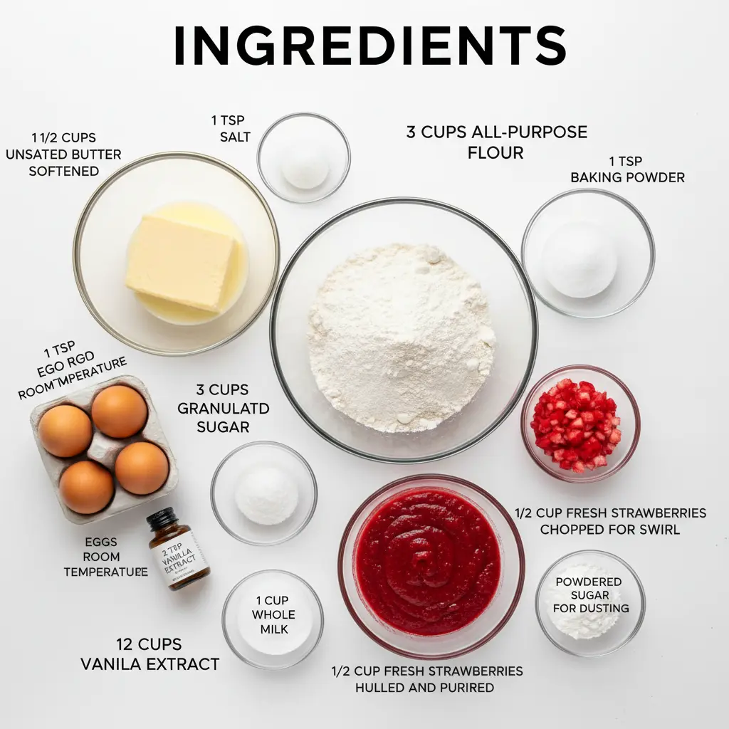 strawberry pound cake recipe ingredients