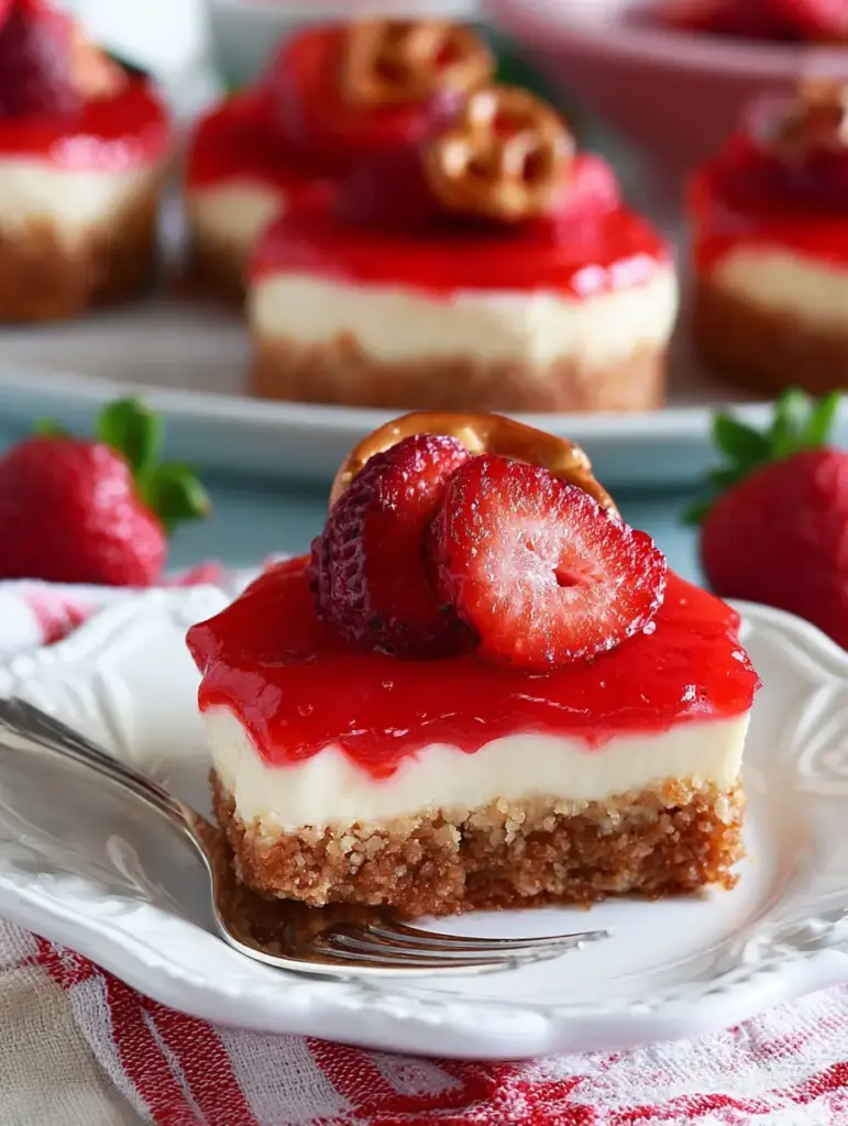 strawberry pretzel cheesecake recipe recipeCard1