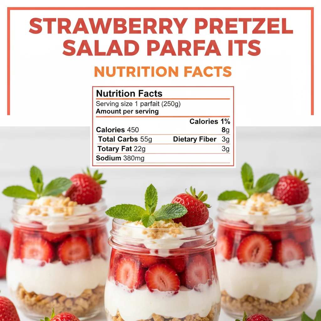 strawberry pretzel salad parfaits recipe nutritional information