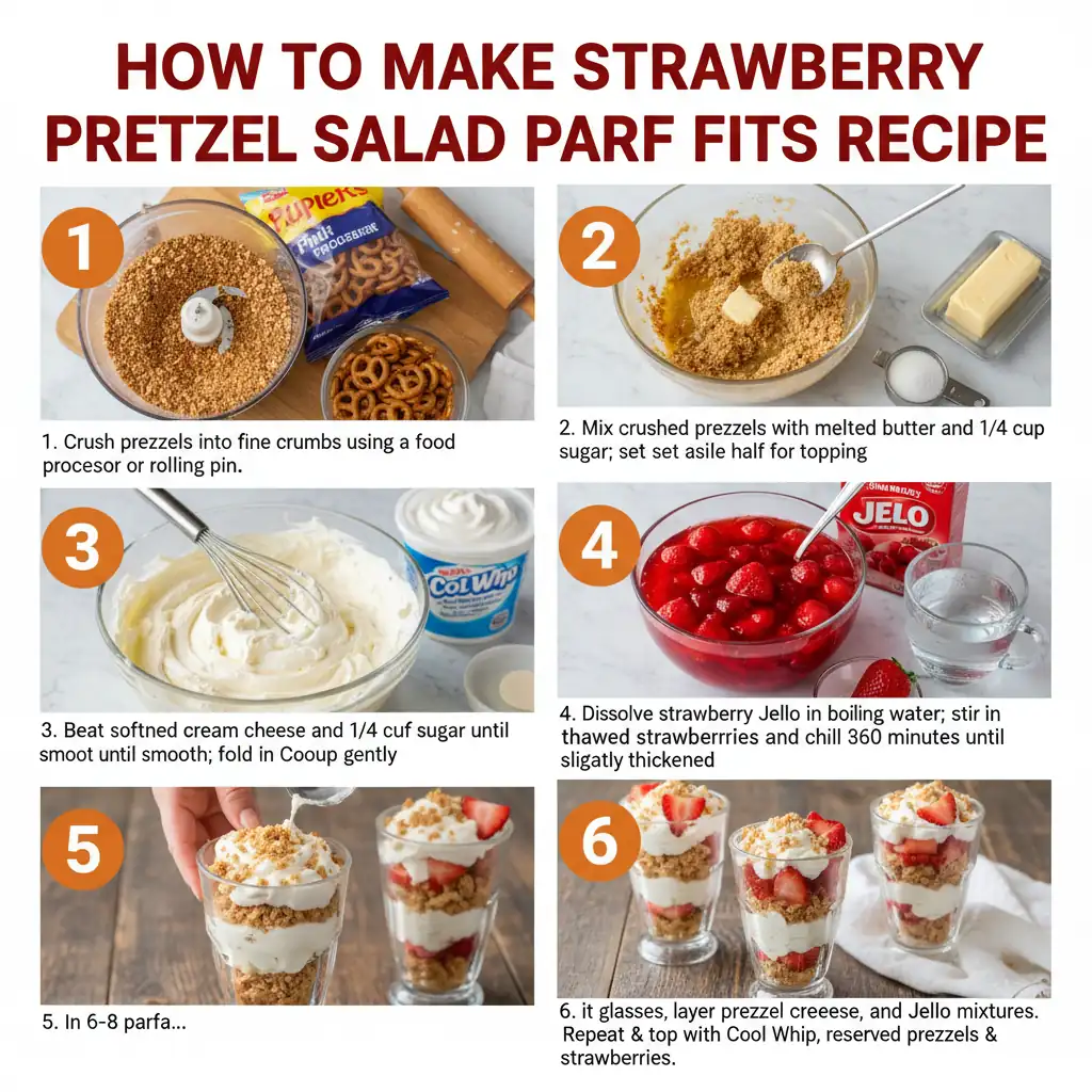 How to make strawberry pretzel salad parfaits recipe