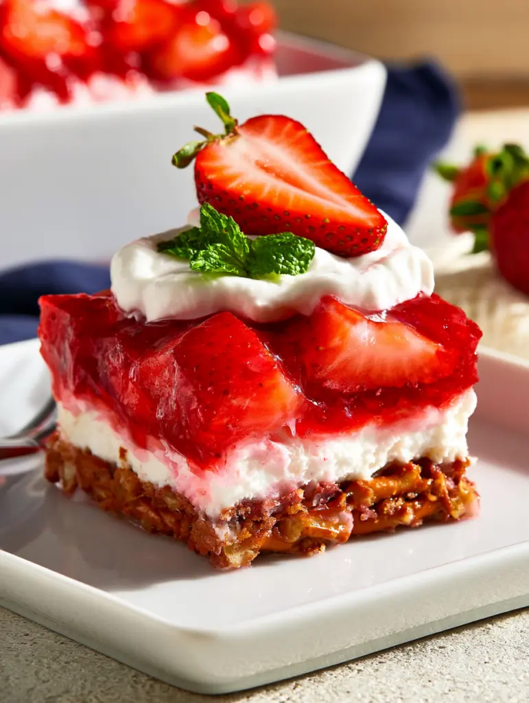 strawberry pretzel salad recipe recipeCard1
