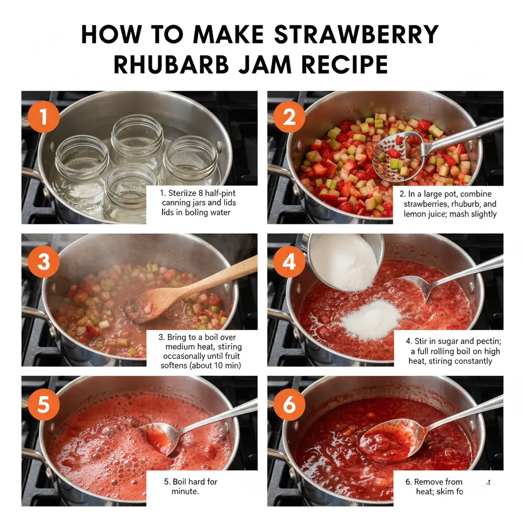 How to make strawberry rhubarb jam recipe