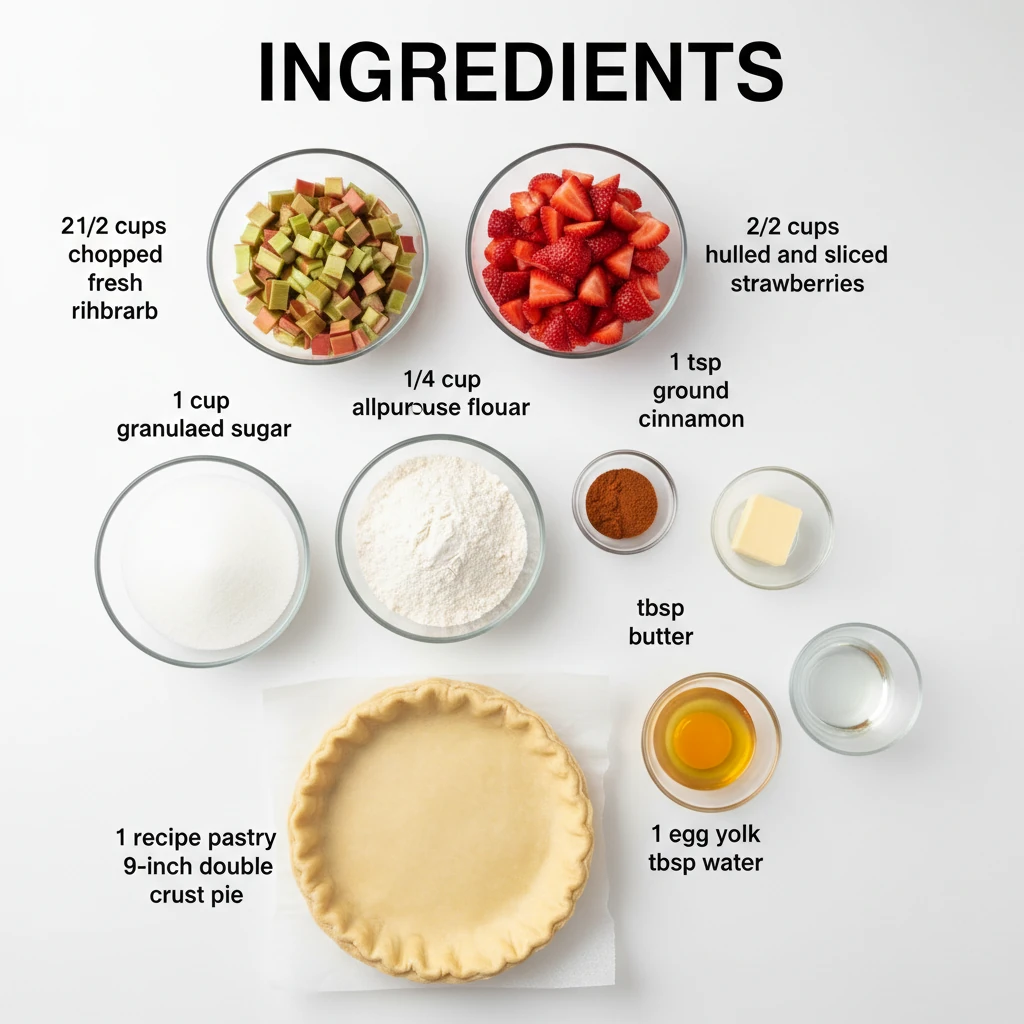 strawberry rhubarb pie recipe ingredients
