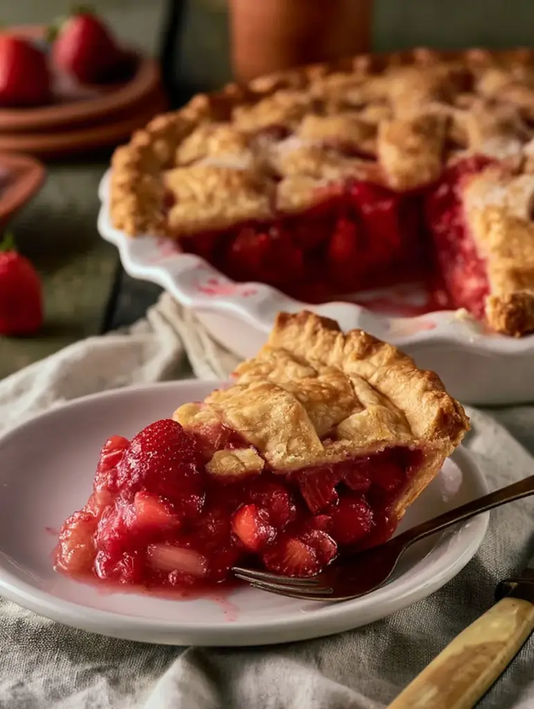 strawberry rhubarb pie recipe recipeCard1
