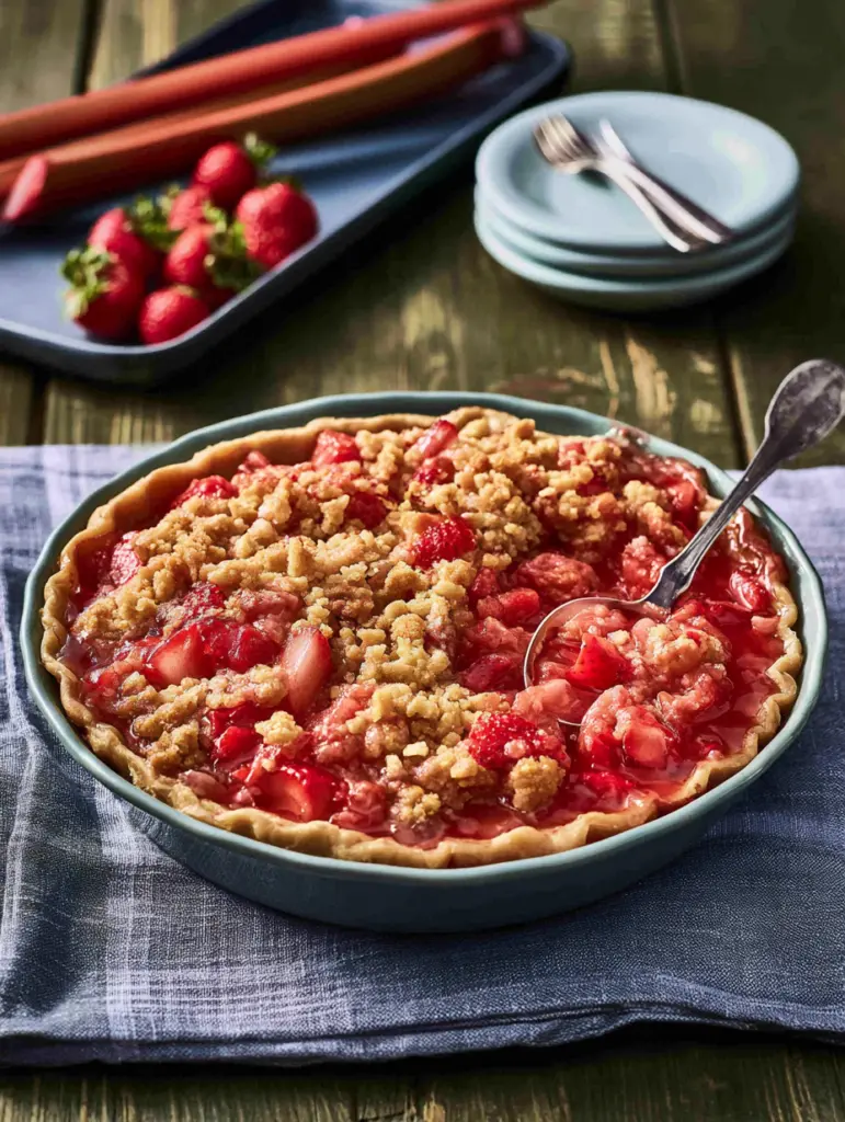 strawberry rhubarb pie recipe recipeCard1