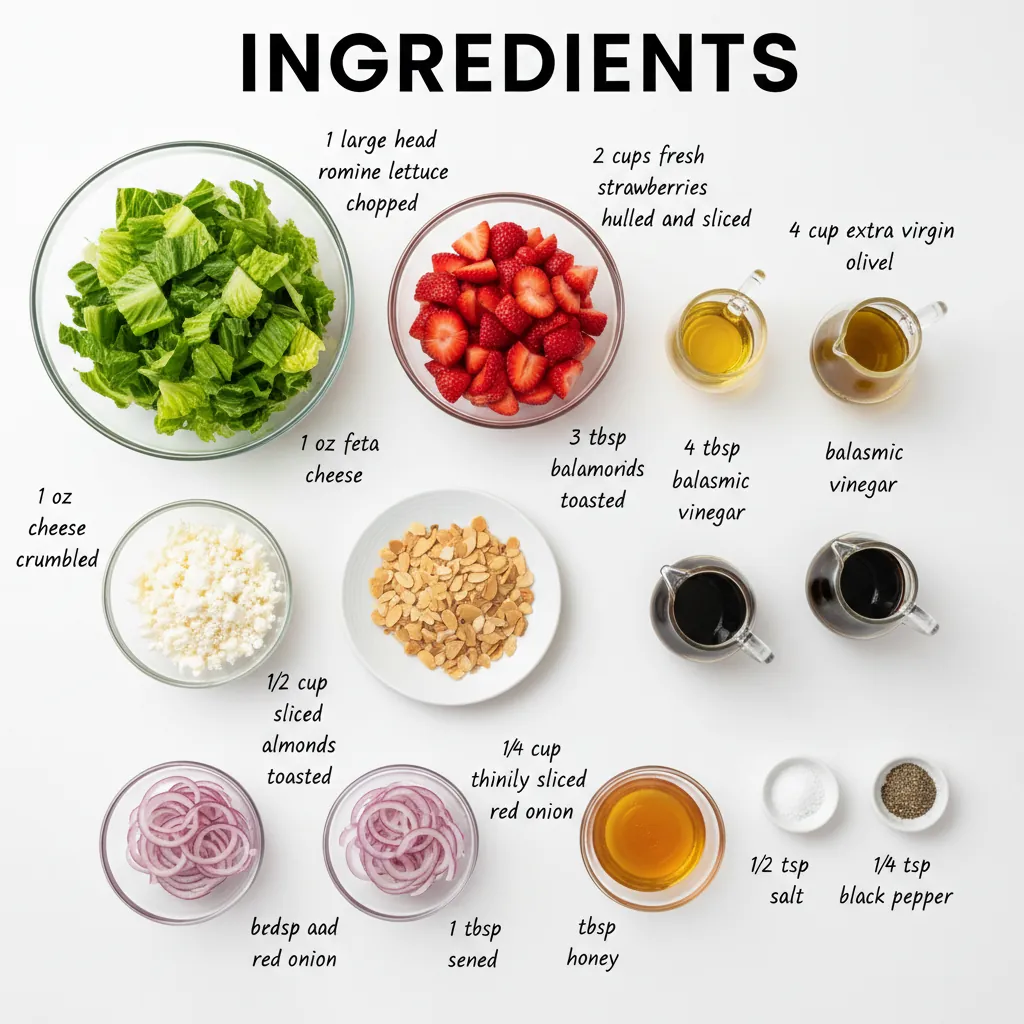 strawberry romaine feta salad recipe ingredients