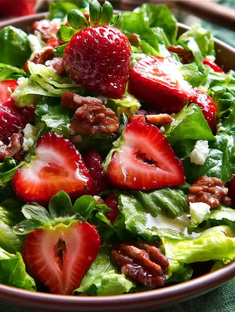 strawberry romaine feta salad recipe recipeCard1