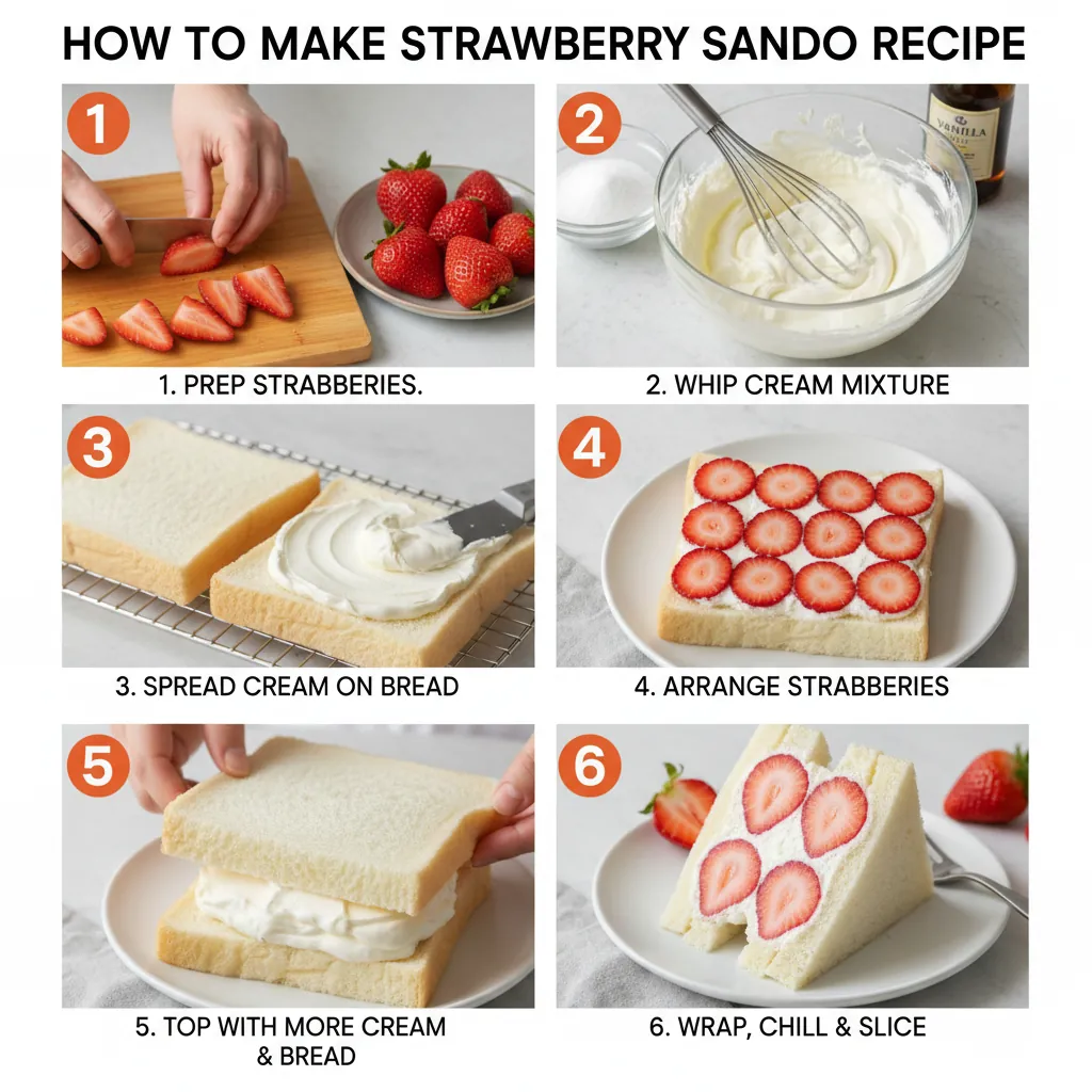 How to make strawberry sando recipe