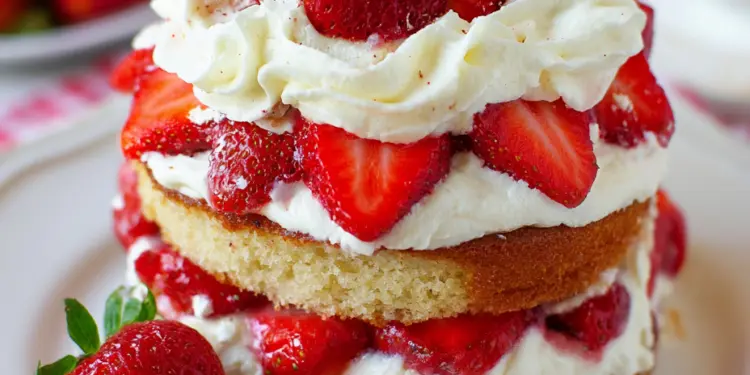 strawberry shortcake cake recipe featured