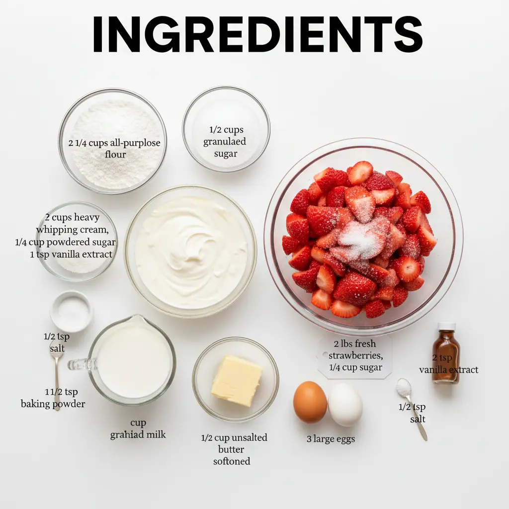 strawberry shortcake cake recipe ingredients