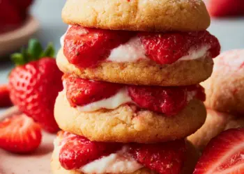 strawberry shortcake cookies recipe featured