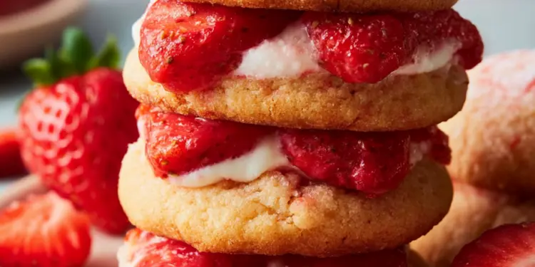 strawberry shortcake cookies recipe featured