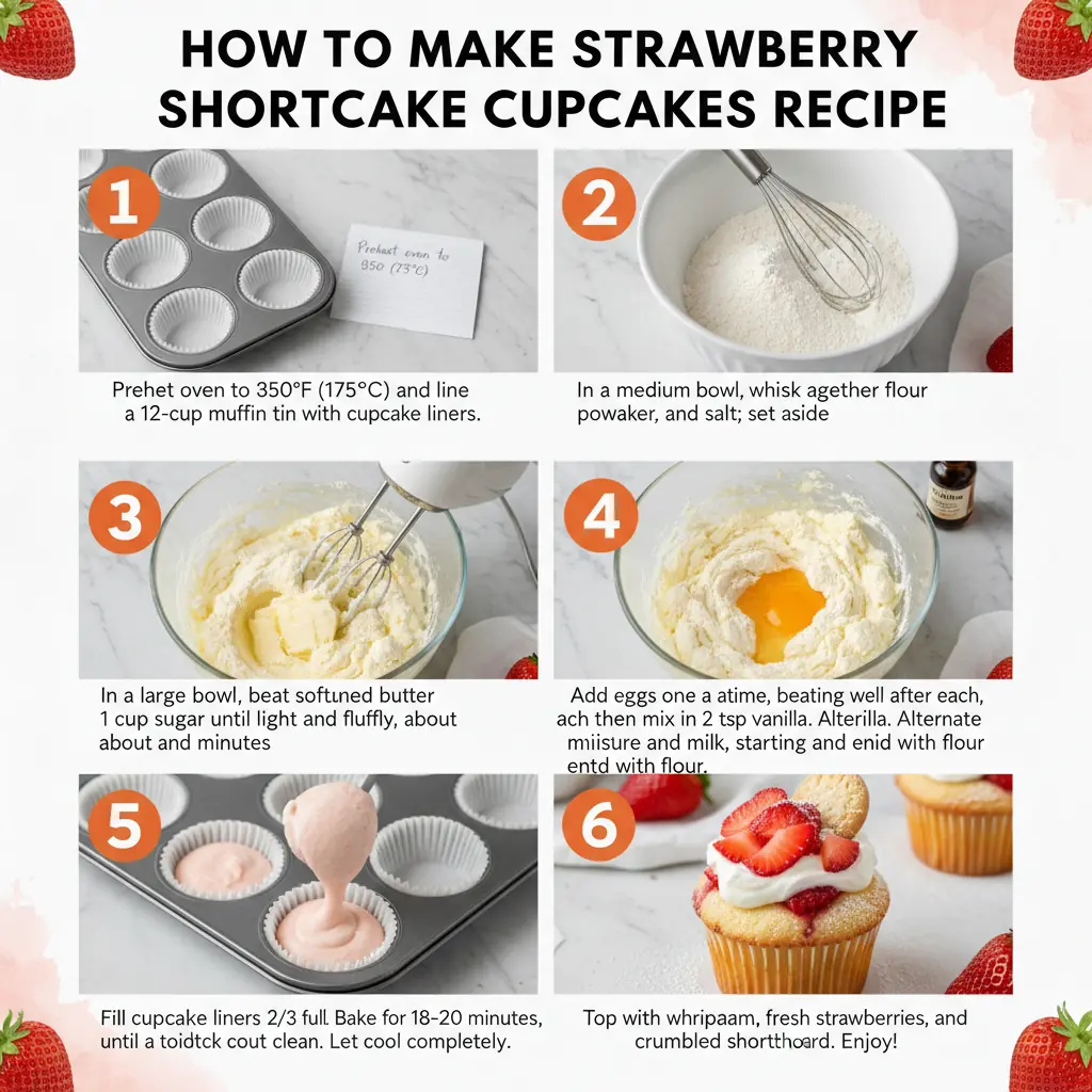 How to make strawberry shortcake cupcakes recipe