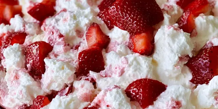 strawberry shortcake fluff salad recipe featured