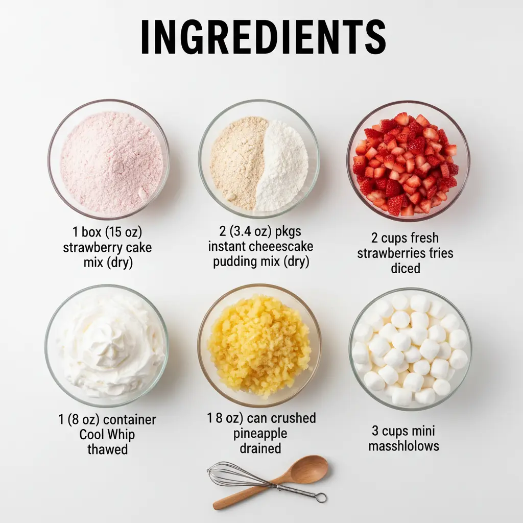 strawberry shortcake fluff salad recipe ingredients