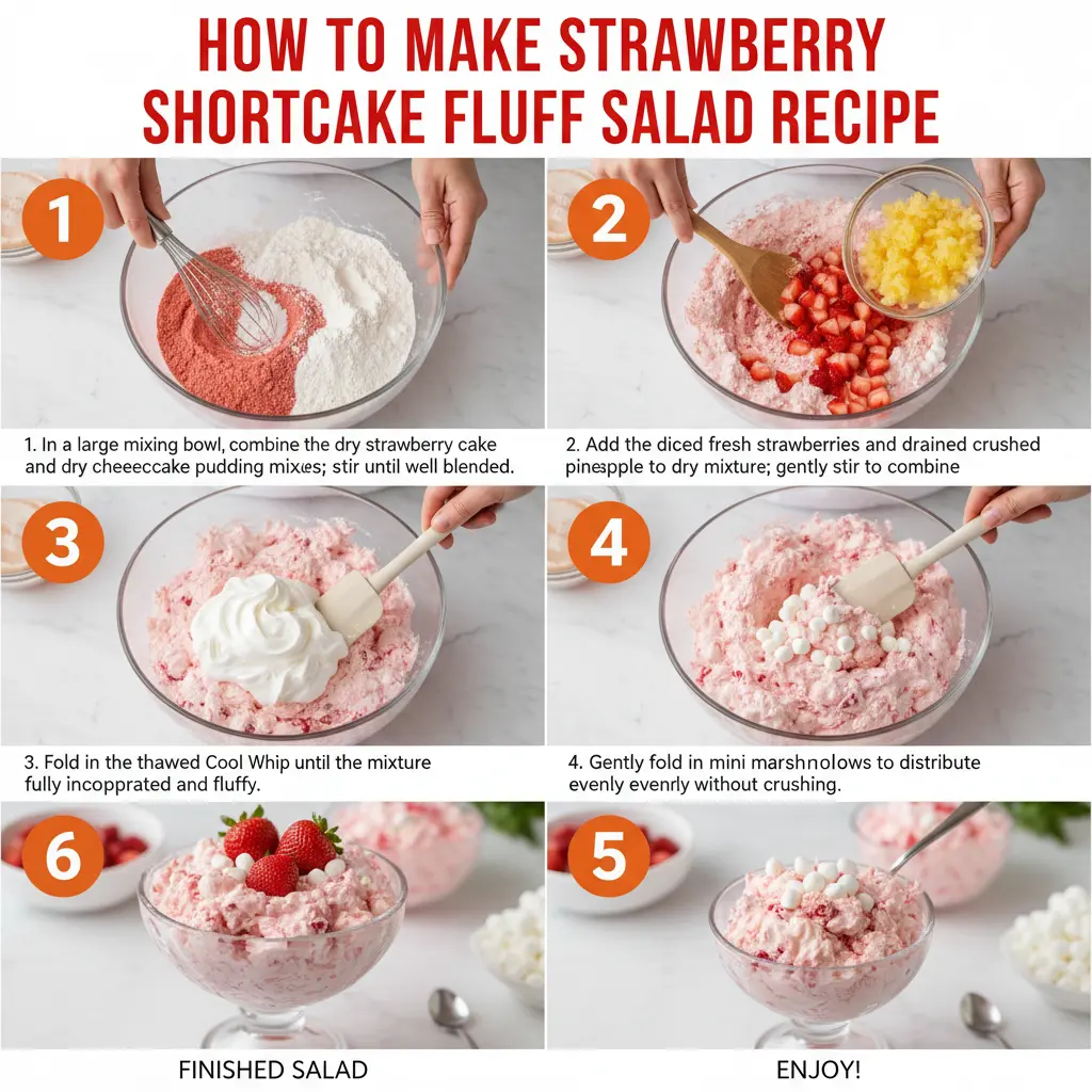 How to make strawberry shortcake fluff salad recipe