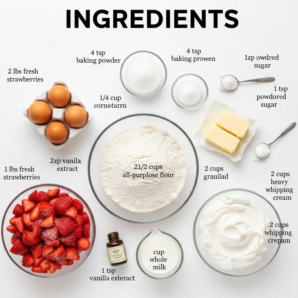 strawberry shortcake layer cake recipe ingredients