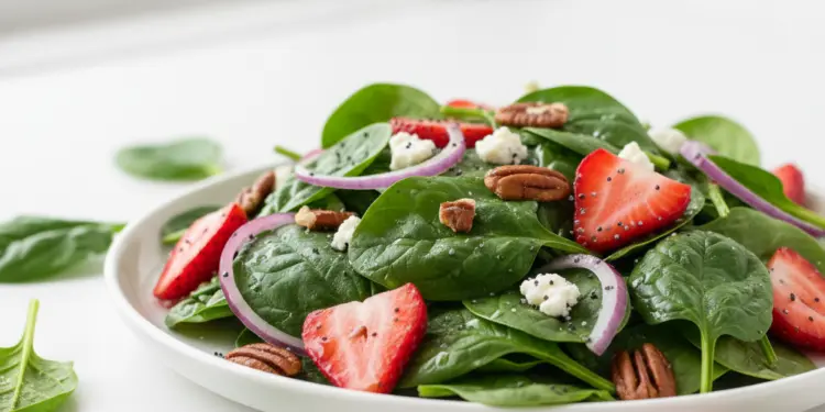 strawberry spinach salad featured