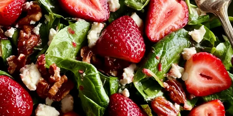 strawberry spinach salad featured
