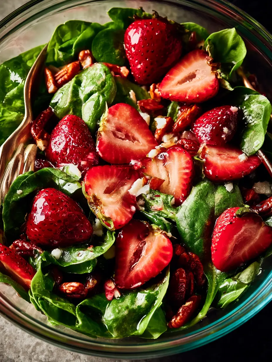 card recipe ingredients and instructions strawberry spinach salad