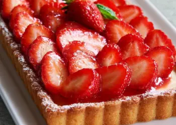 strawberry tart recipe featured