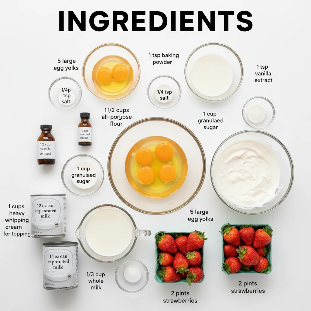strawberry tres leches cake recipe ingredients