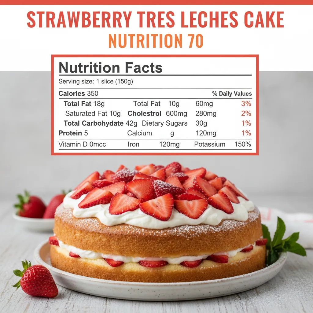 strawberry tres leches cake recipe nutritional information