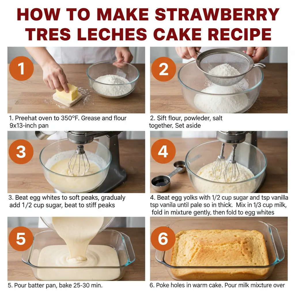 How to make strawberry tres leches cake recipe