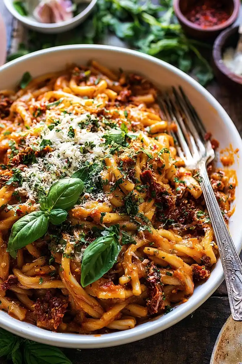 sun dried tomato pasta recipe featured