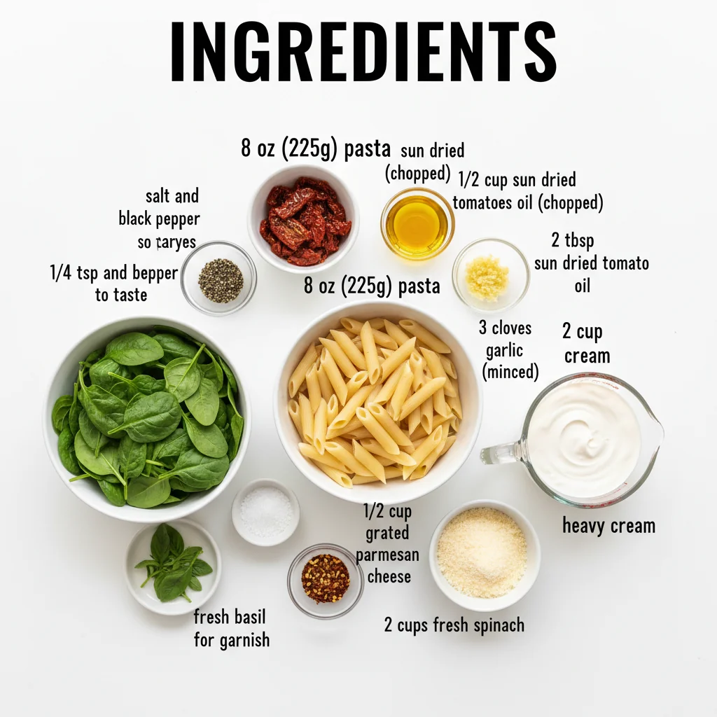 sun dried tomato pasta recipe ingredients