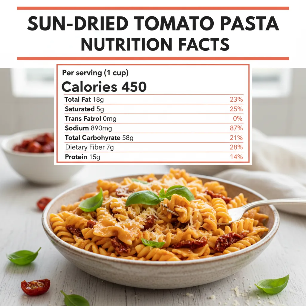 sun dried tomato pasta recipe nutritional information