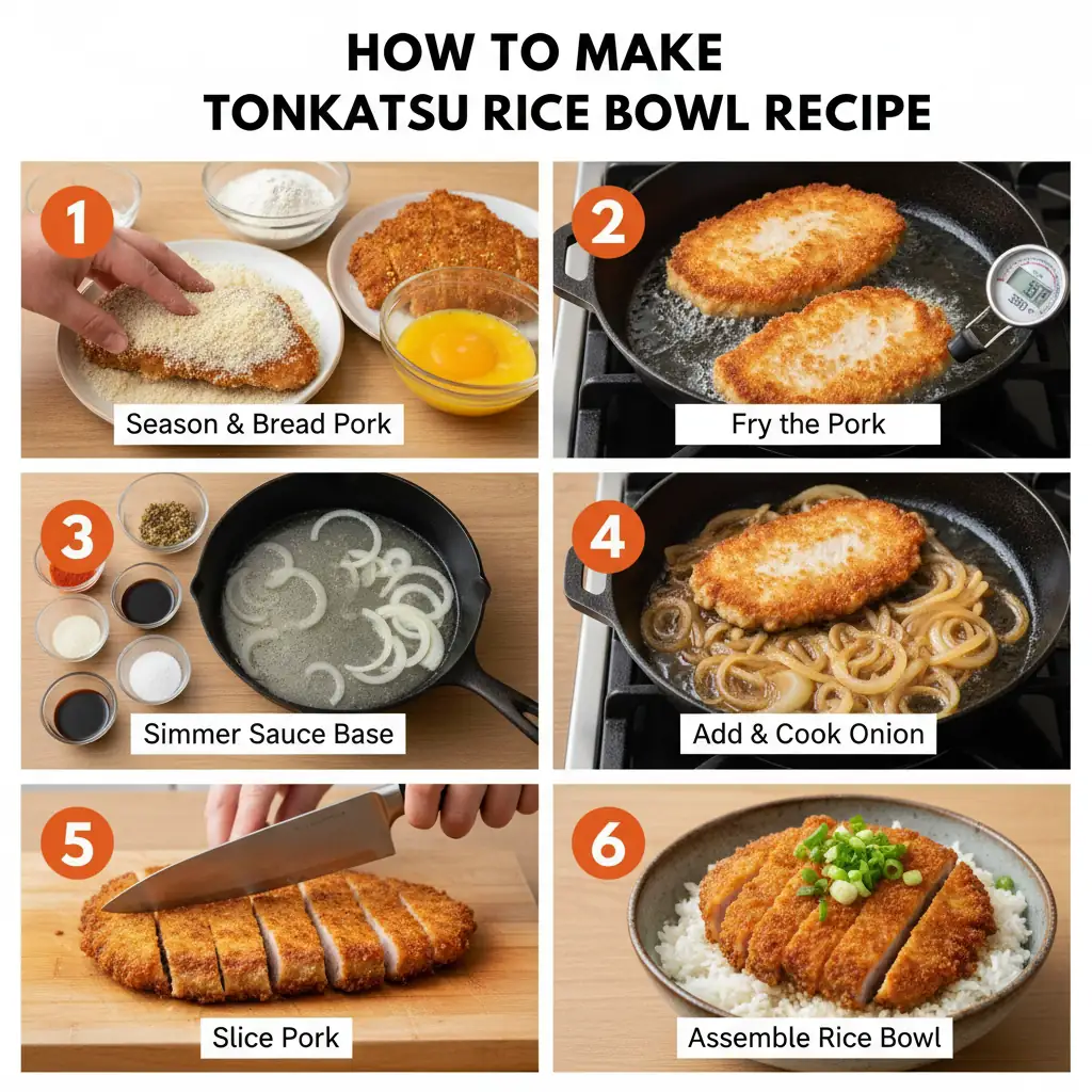 How to make tonkatsu rice bowl recipe