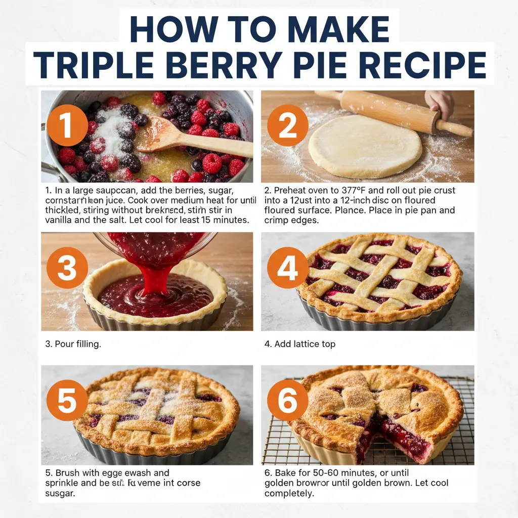How to make triple berry pie recipe