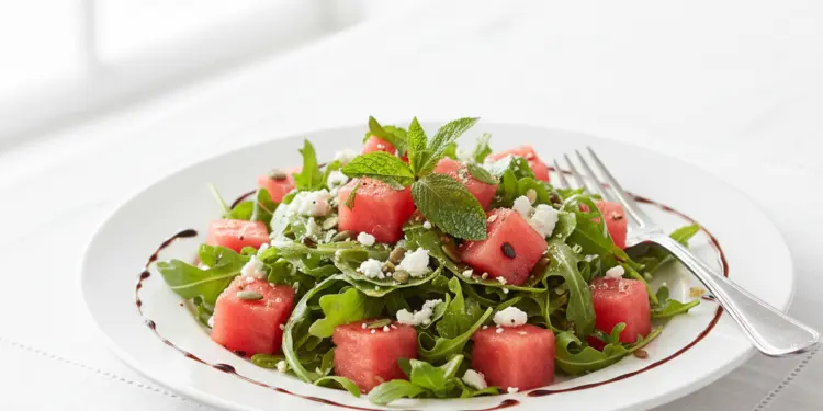 watermelon arugula salad featured