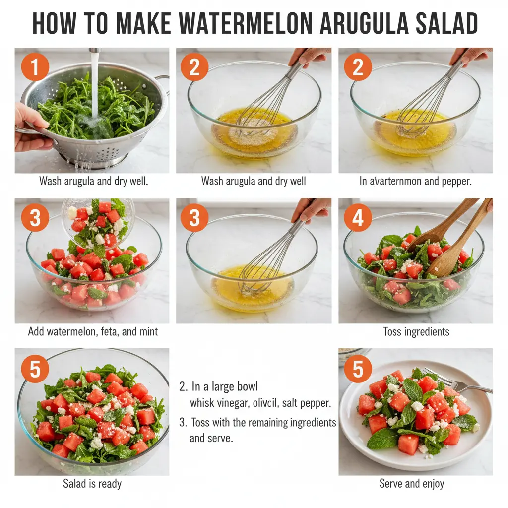 How to make watermelon arugula salad