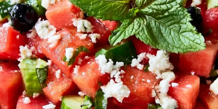 watermelon feta salad featured