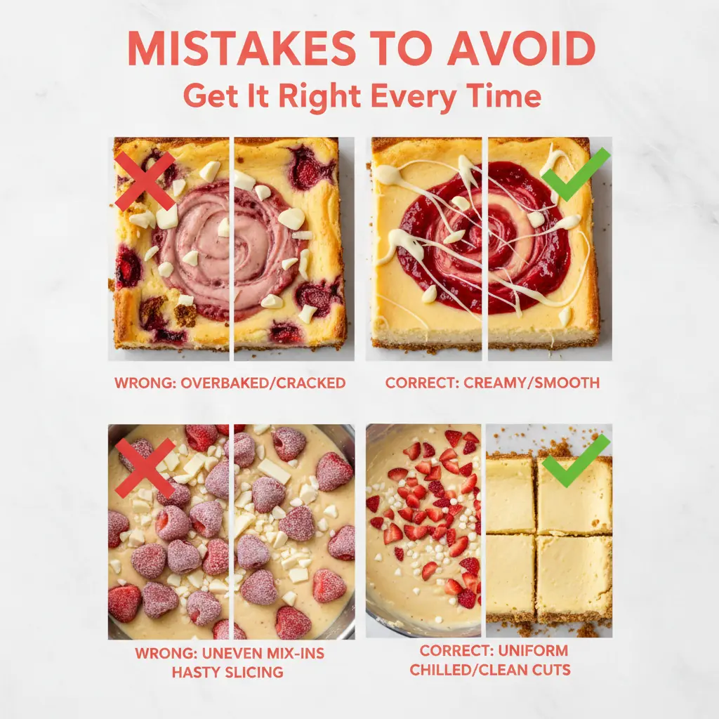 white chocolate strawberry cheesecake bars common mistakes