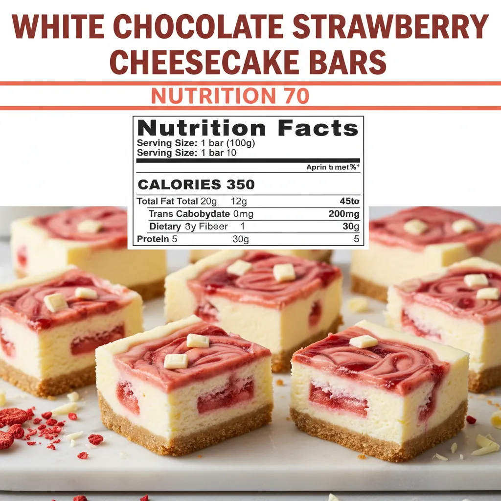 white chocolate strawberry cheesecake bars nutritional information