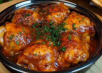 zesty BBQ chicken thighs recipe featured